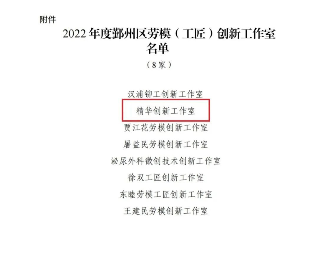 熱烈祝賀我司榮獲2022年度鄞州區(qū)“精華創(chuàng)新工作室”稱號(hào)(圖2)